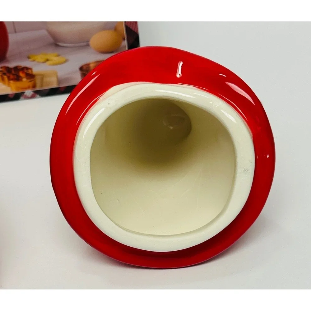CWC Cook With Color Red White 6 Piece Holiday Gnome Cookie Jar & Cutter Set New